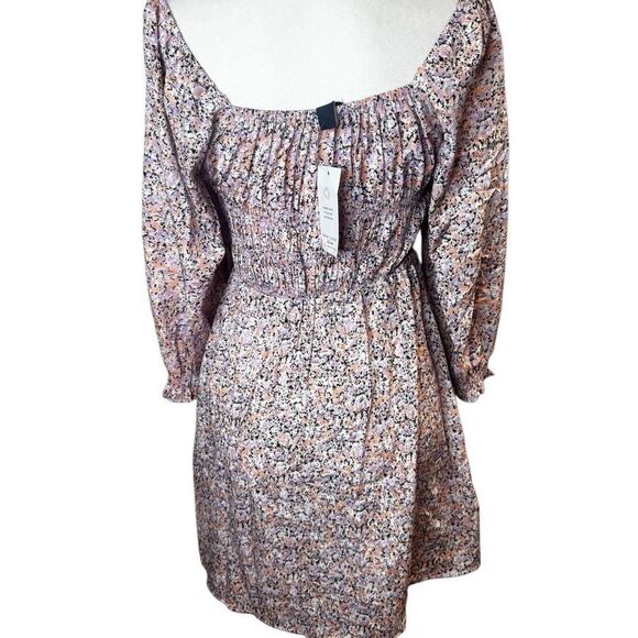 NWT New Look shirred bust puff sleeve mini dress size 2 - Picture 4 of 10